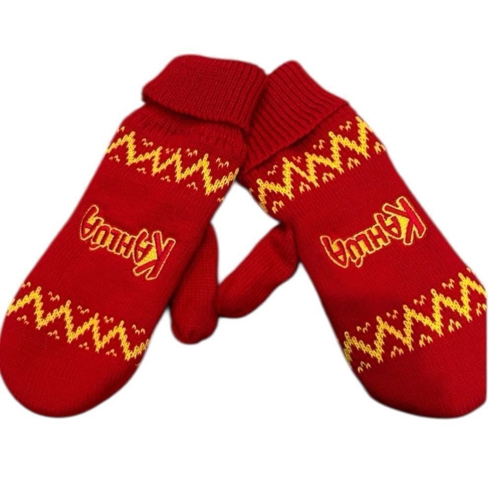 Kahlúa Red and Yellow Knit Mittens